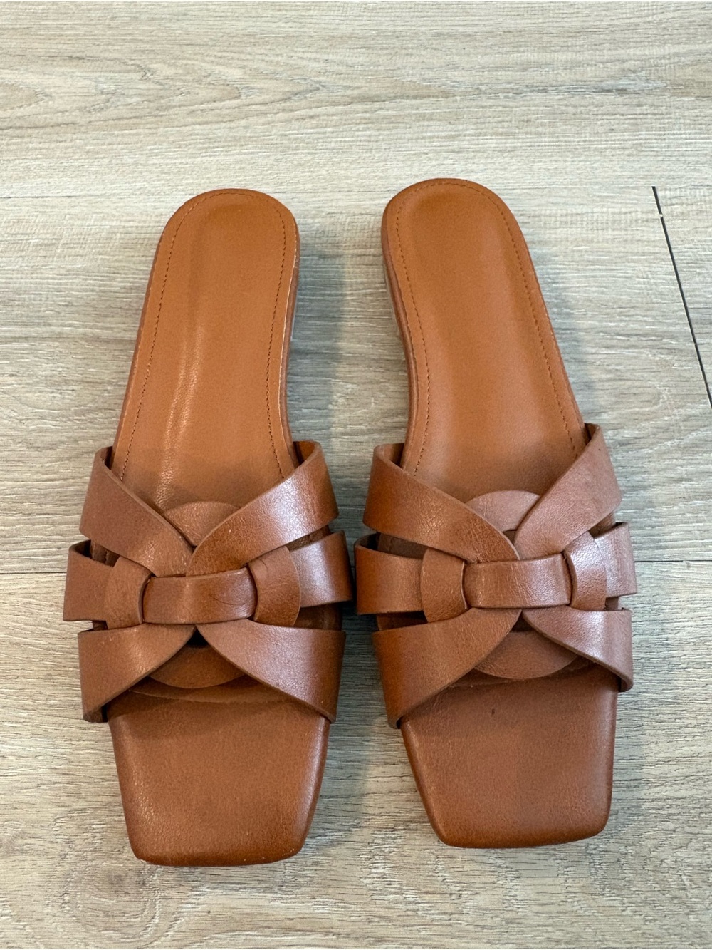 Women’s Tan Braided Slide Sandals